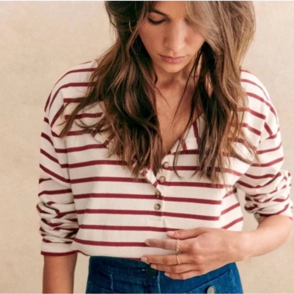 Sezane Tops - Sezane Gatsby Mariniere (Red/Ecru)